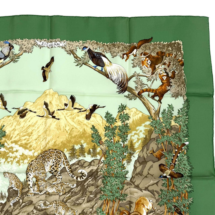 Excellent HERMES scarf Sichuan SICHUAN animal Multi silk Women