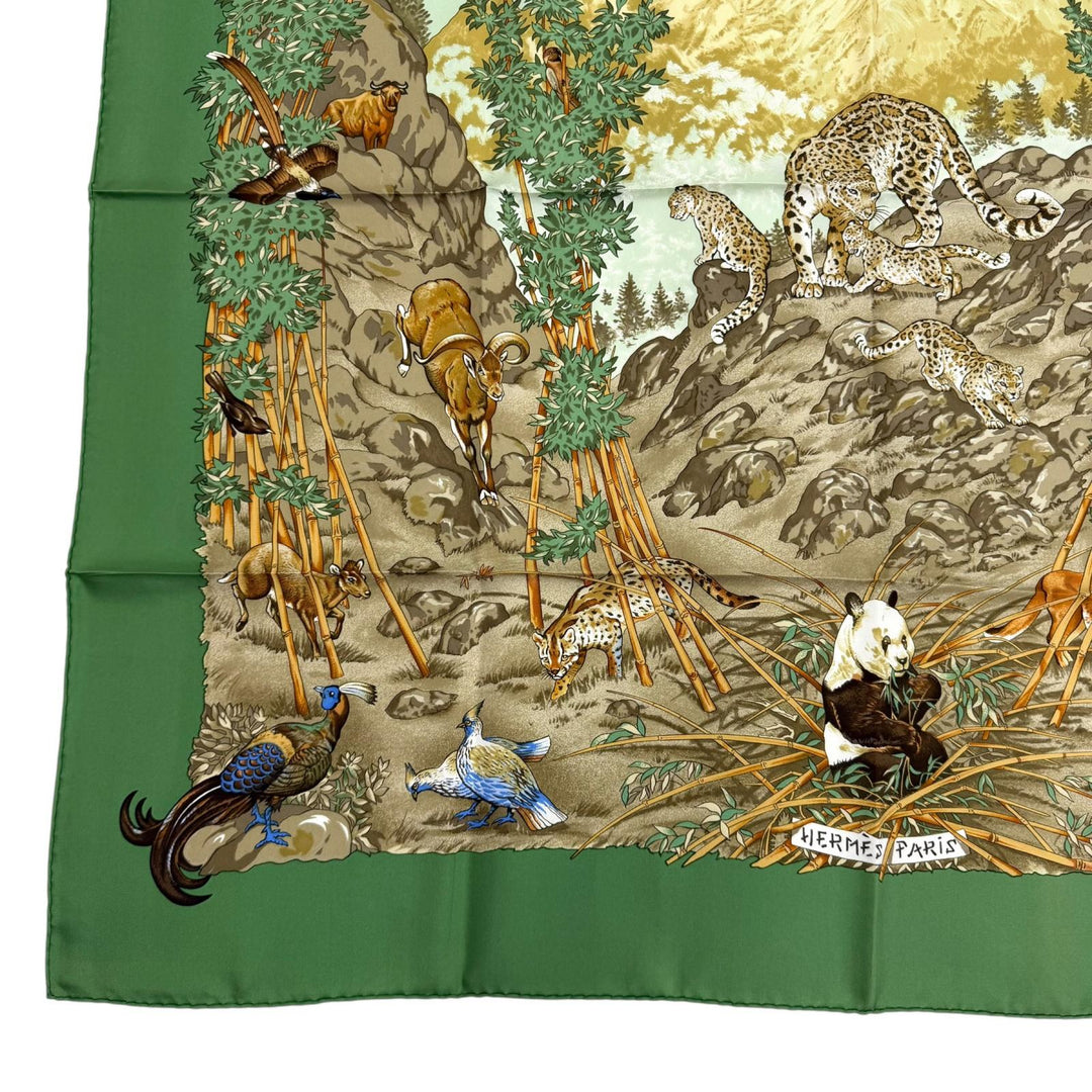 Excellent HERMES scarf Sichuan SICHUAN animal Multi silk Women