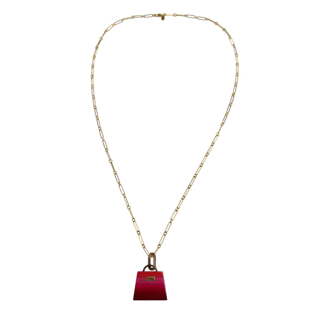 Great HERMES Necklace Amulet Marokinje GM Fusion Kelly Pendant Necklace Pink