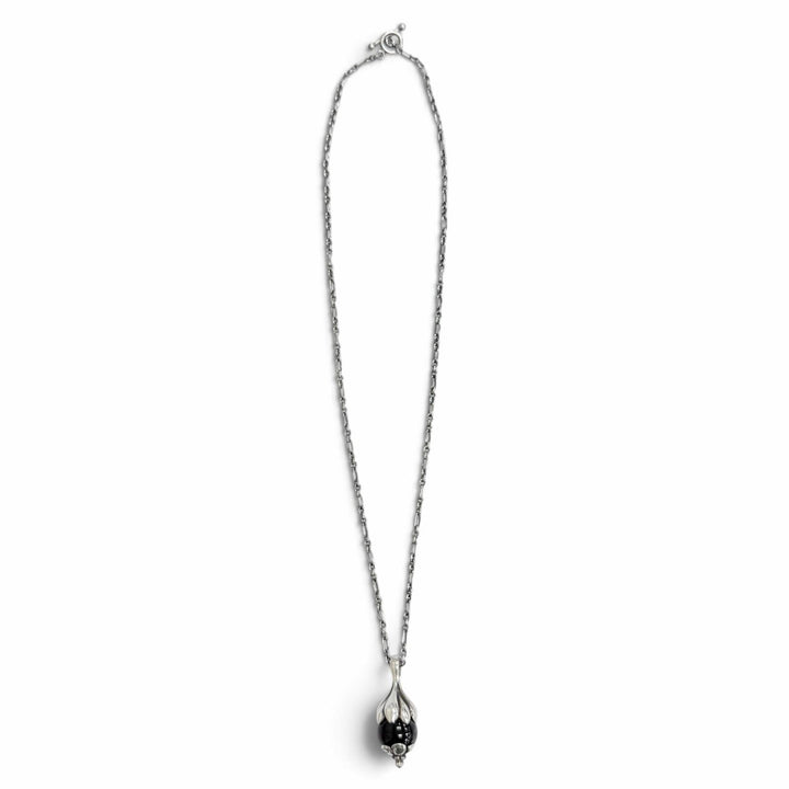 Great Georg Jensen Rosehip motif ear pendant necklace T-bar Silver 925 1991