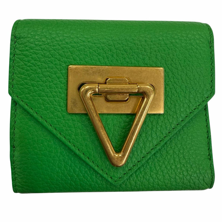 Excellent BOTTEGAVENETA Tri-fold wallet Pointlock Leather Compact Wallet leather