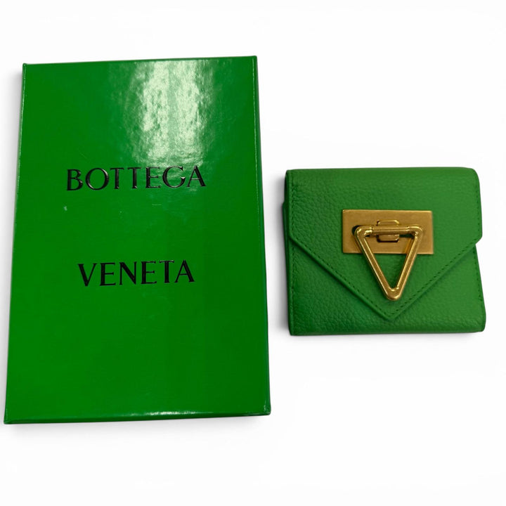 Excellent BOTTEGAVENETA Tri-fold wallet Pointlock Leather Compact Wallet leather