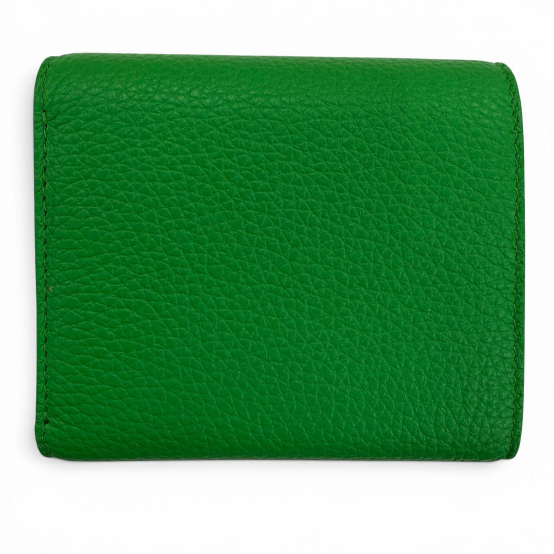 Excellent BOTTEGAVENETA Tri-fold wallet Pointlock Leather Compact Wallet leather