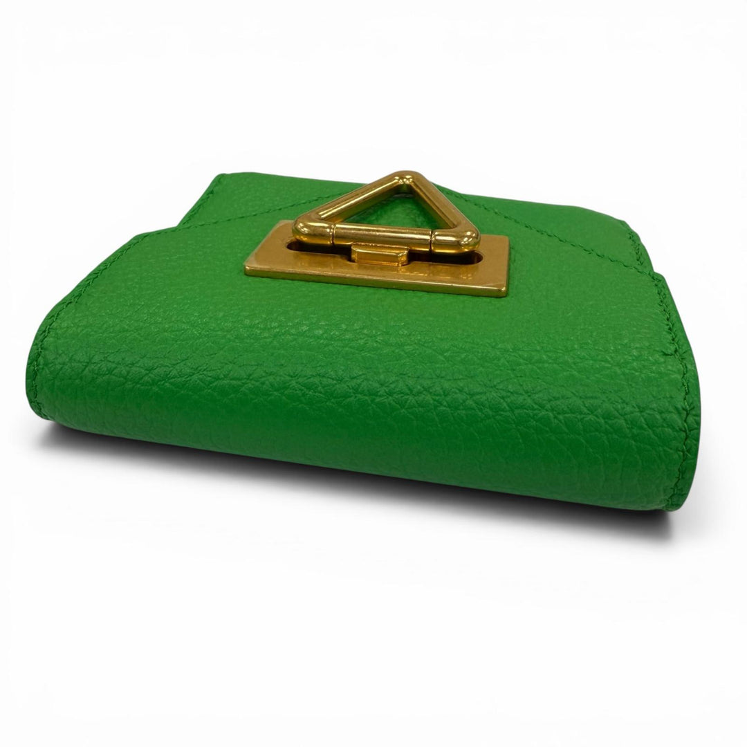 Excellent BOTTEGAVENETA Tri-fold wallet Pointlock Leather Compact Wallet leather