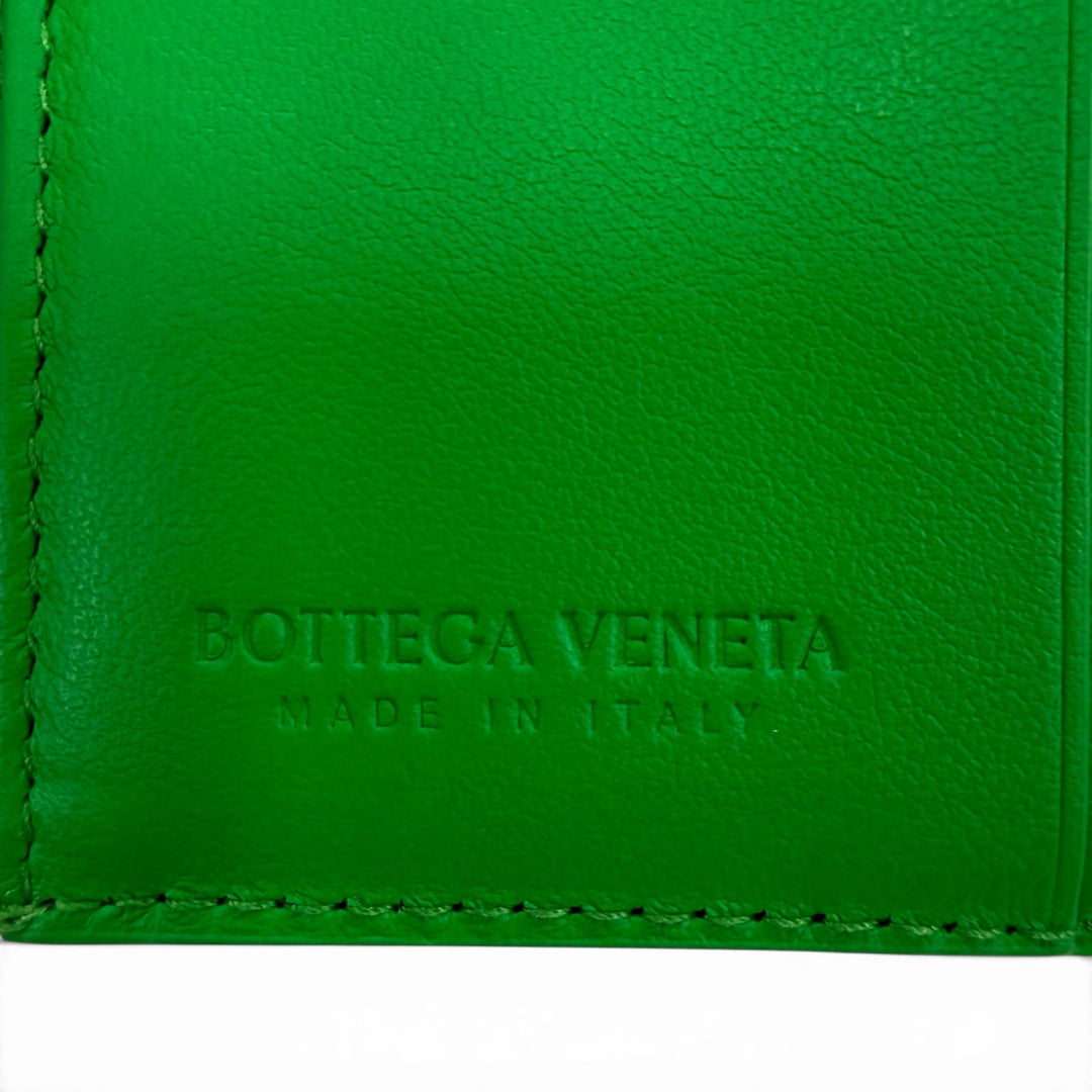 Excellent BOTTEGAVENETA Tri-fold wallet Pointlock Leather Compact Wallet leather