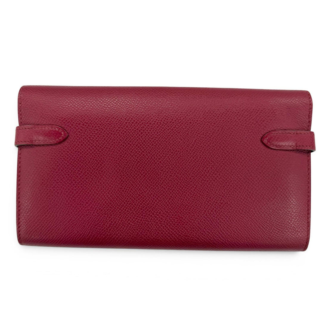 Great HERMES Purse Kelly wallet Long wallet Epsom Leather Women