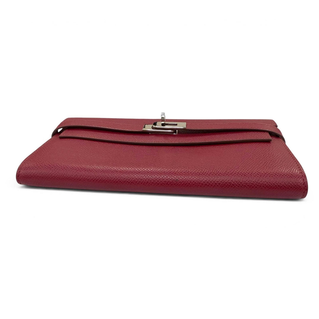 Great HERMES Purse Kelly wallet Long wallet Epsom Leather Women