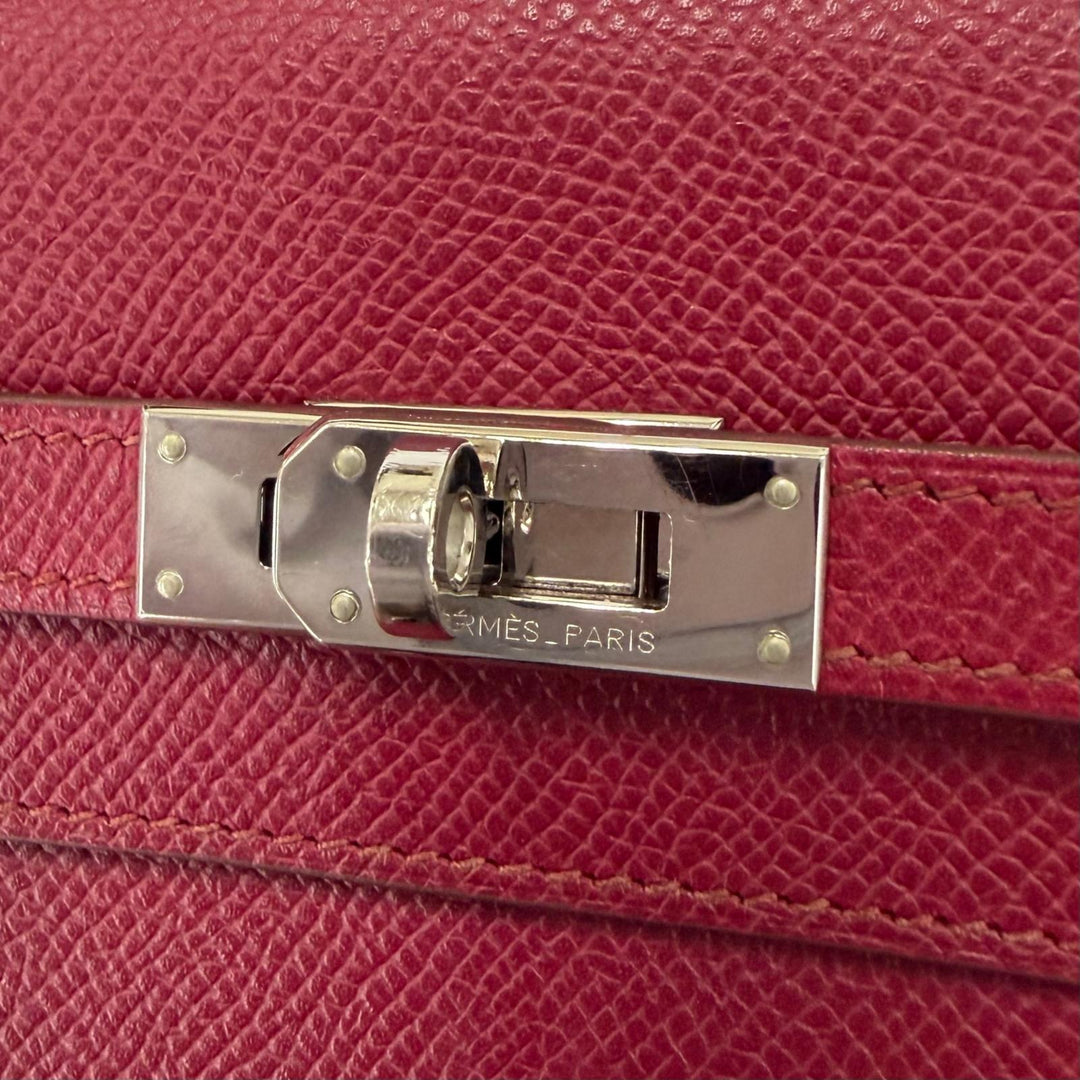Great HERMES Purse Kelly wallet Long wallet Epsom Leather Women