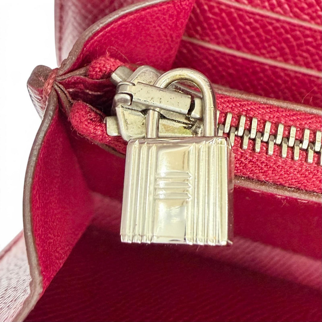 Great HERMES Purse Kelly wallet Long wallet Epsom Leather Women