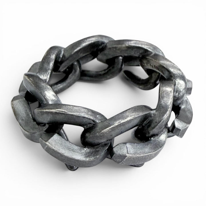 Excellent TIFFANY&Co. Ring ring Forge Link Ring Smoked finish Silver AG925 50