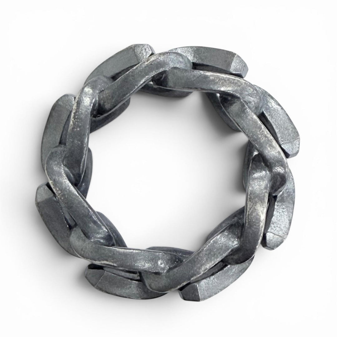 Excellent TIFFANY&Co. Ring ring Forge Link Ring Smoked finish Silver AG925 50