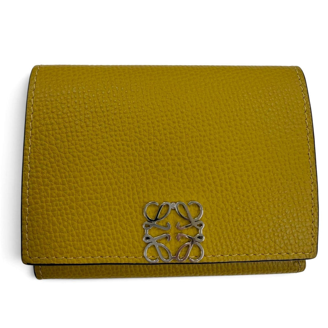 Great LOEWE Tri-fold wallet Anagram Trifold Wallet compact wallet Brown