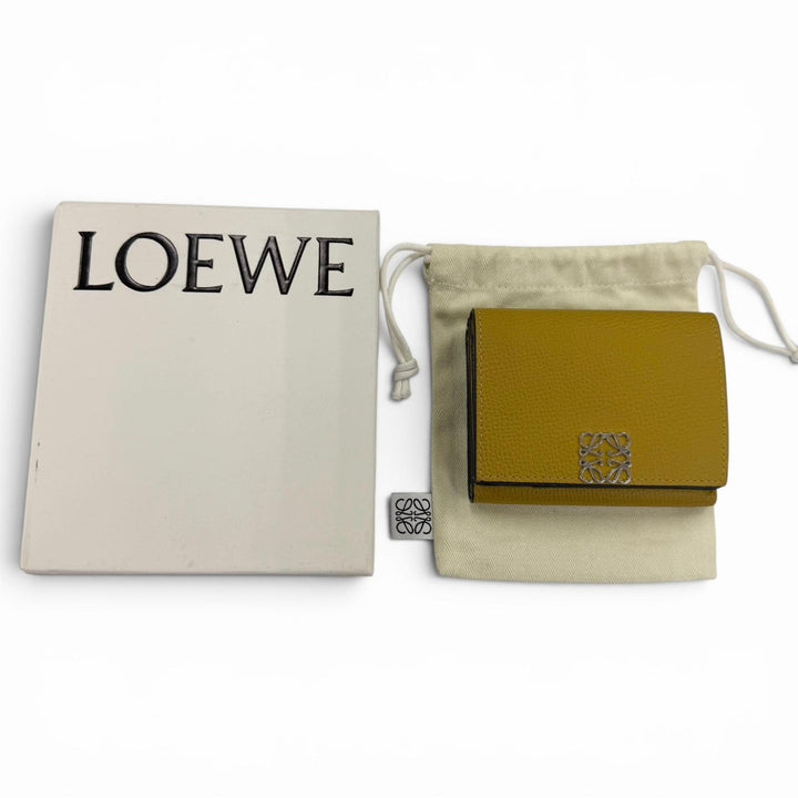 Great LOEWE Tri-fold wallet Anagram Trifold Wallet compact wallet Brown
