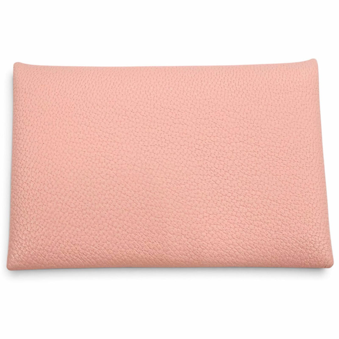 Pristine HERMES Card Case Calvi Pass case pink Epsom Leather Women
