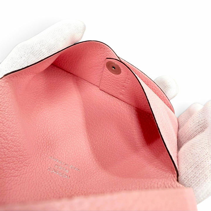 Pristine HERMES Card Case Calvi Pass case pink Epsom Leather Women