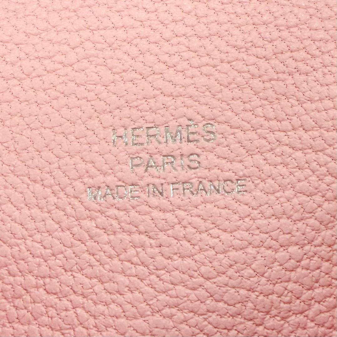 Pristine HERMES Card Case Calvi Pass case pink Epsom Leather Women