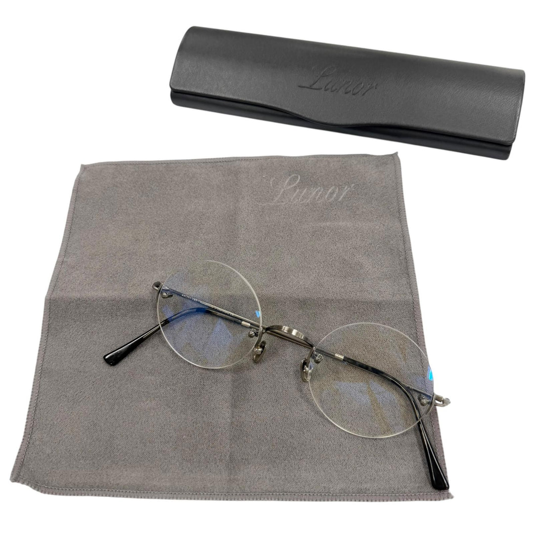 Great Lunor Glasses Classic ROUND Silver metal mens