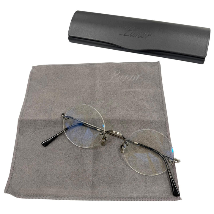 Great Lunor Glasses Classic ROUND Silver metal mens