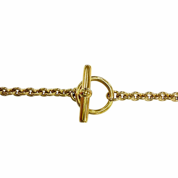 Great HERMES Necklace Medal PM OP'H H motif gold Women