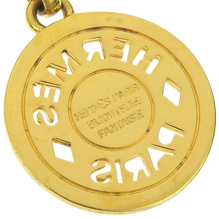 Great HERMES Necklace Cru de Sel Serie Pendant gold Gold Plated mens