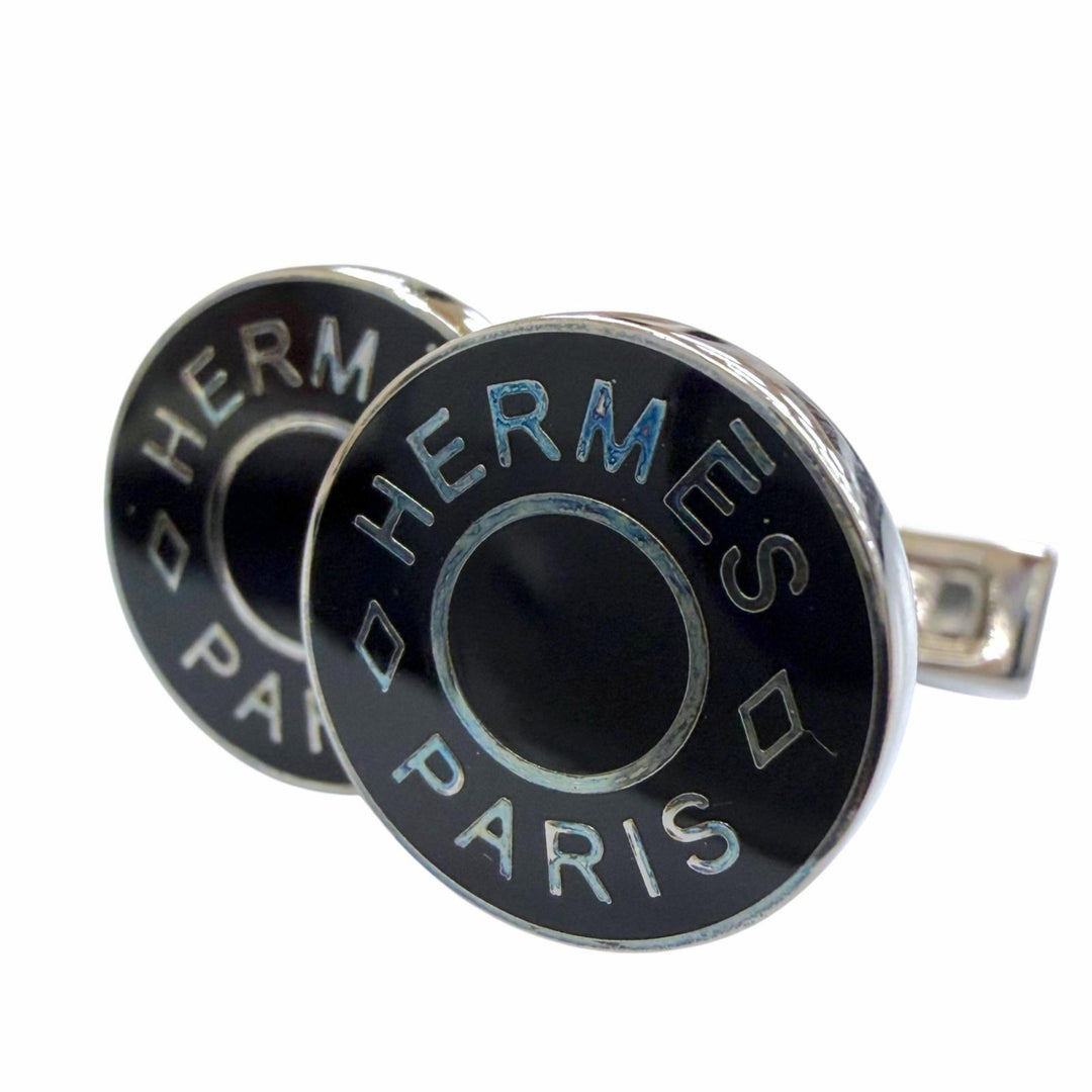 Excellent HERMES Cufflinks cufflinks Ricol 2 Cru de Selle Serie Silver mens