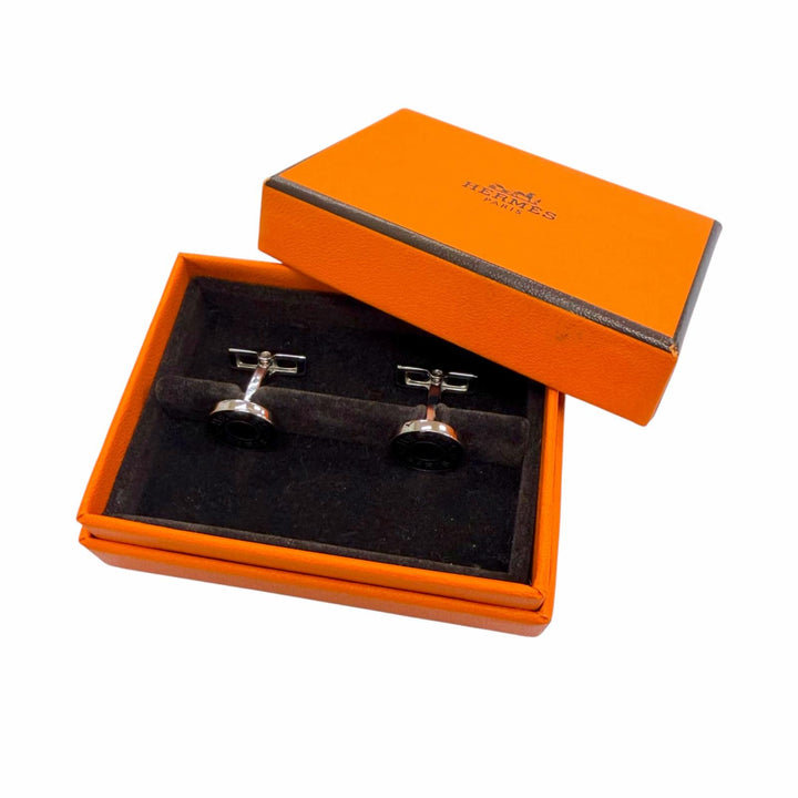 Excellent HERMES Cufflinks cufflinks Ricol 2 Cru de Selle Serie Silver mens