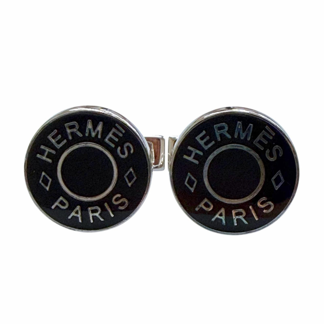 Excellent HERMES Cufflinks cufflinks Ricol 2 Cru de Selle Serie Silver mens