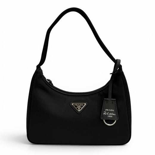 Excellent PRADA Shoulder Bag Re-Edition 2000 Re-Nylon mini bag black 1NE515