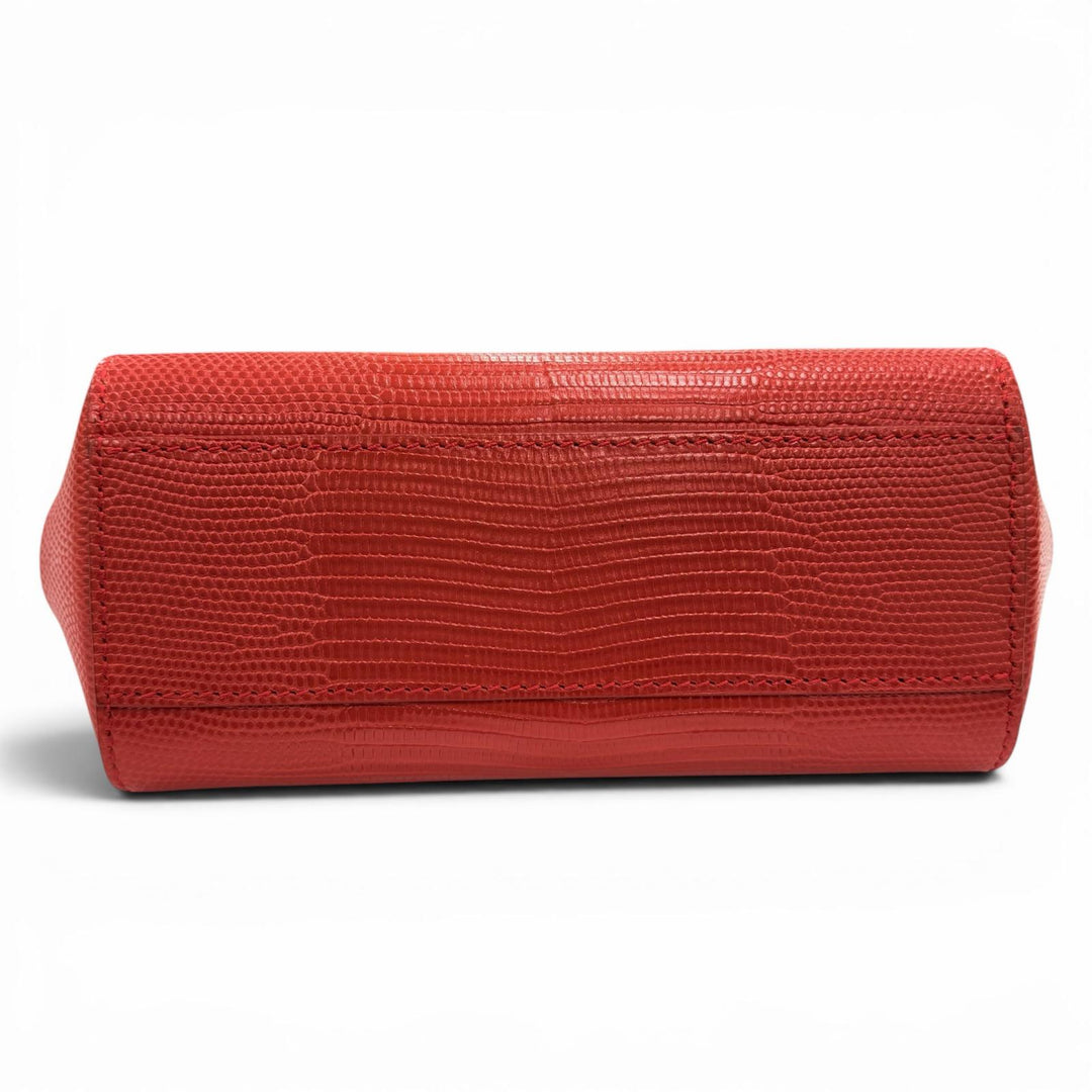 Excellent DOLCE&GABBANA Handbag SICILY Red Calfskin Leather Women