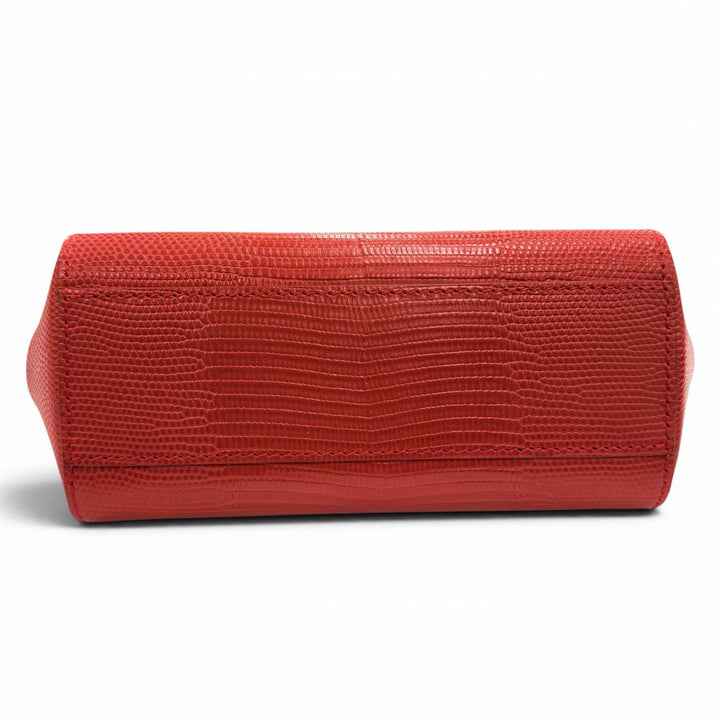 Excellent DOLCE&GABBANA Handbag SICILY Red Calfskin Leather Women