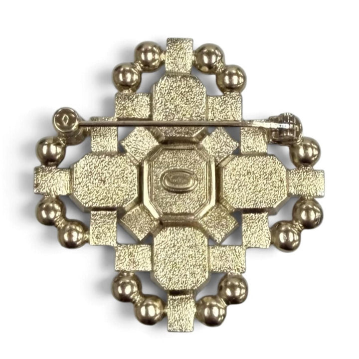 Excellent CHANEL Brooch COCO Mark Rhinestone Bijou pink Women C22B