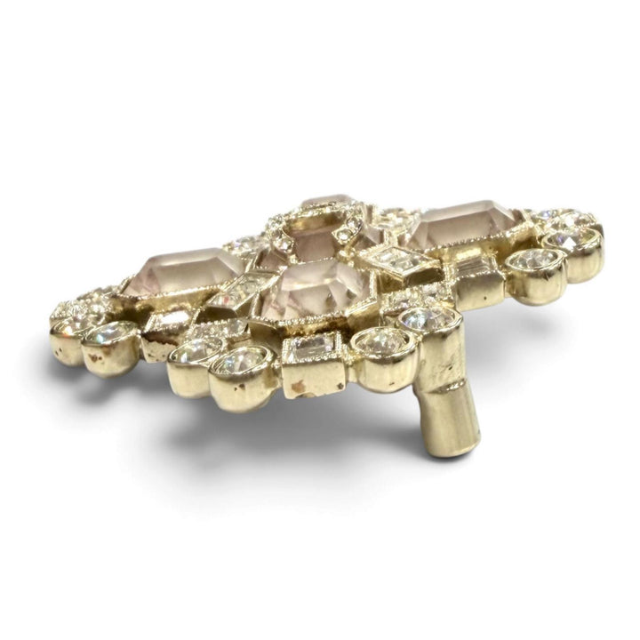 Excellent CHANEL Brooch COCO Mark Rhinestone Bijou pink Women C22B