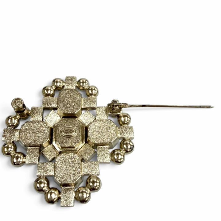 Excellent CHANEL Brooch COCO Mark Rhinestone Bijou pink Women C22B