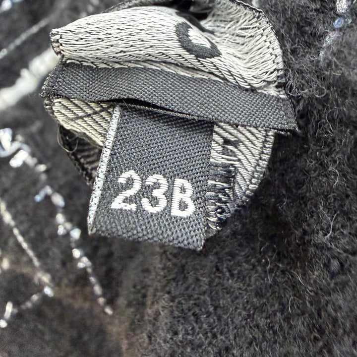 Great CHANEL Stall Cashmere and silk blend COCO Mark ribbon tweed check 23B