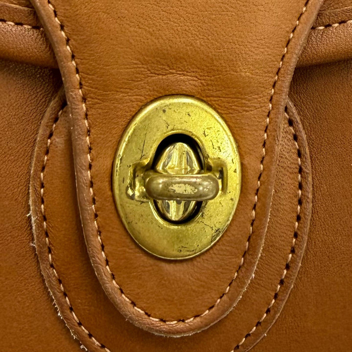 Excellent COACH Shoulder Bag Old Coach 340 Turnlock Glove Leather Brown
