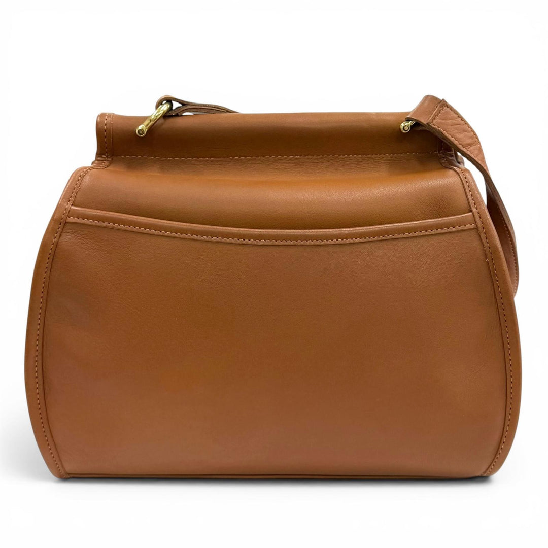 Excellent COACH Shoulder Bag Old Coach 340 Turnlock Glove Leather Brown