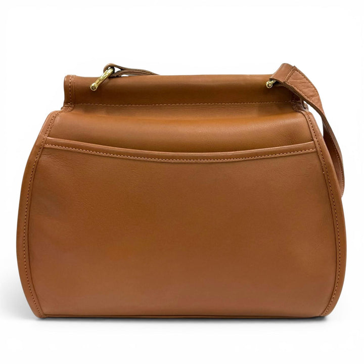 Excellent COACH Shoulder Bag Old Coach 340 Turnlock Glove Leather Brown