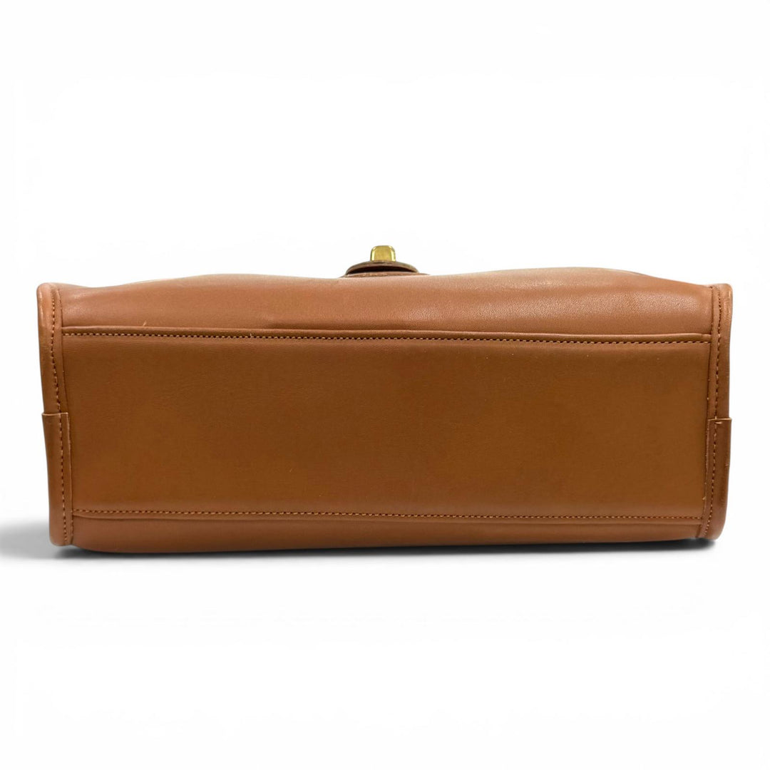 Excellent COACH Shoulder Bag Old Coach 340 Turnlock Glove Leather Brown
