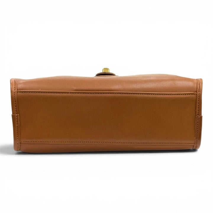 Excellent COACH Shoulder Bag Old Coach 340 Turnlock Glove Leather Brown