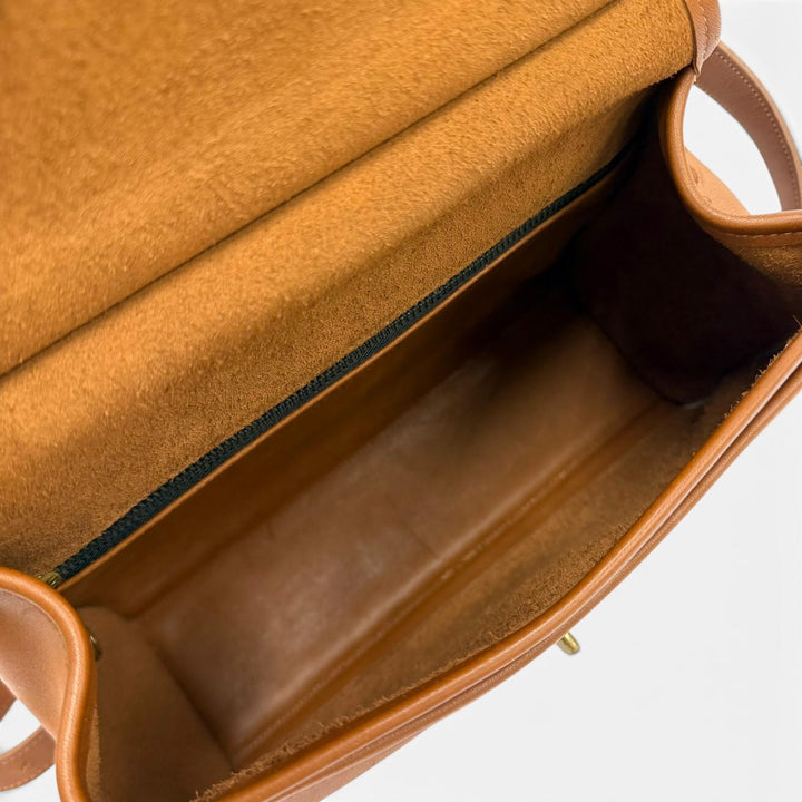 Excellent COACH Shoulder Bag Old Coach 340 Turnlock Glove Leather Brown