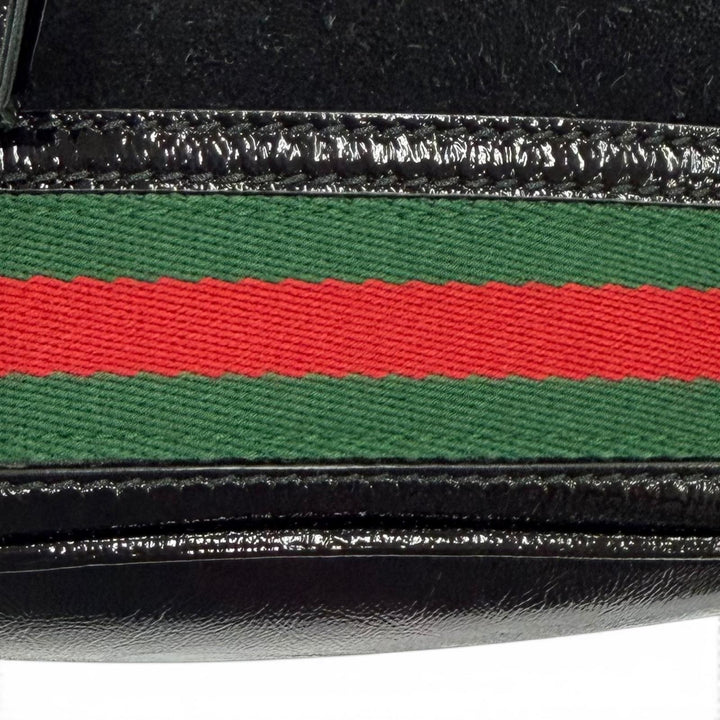 Excellent GUCCI Shoulder Bag black Suede leather Women 550621