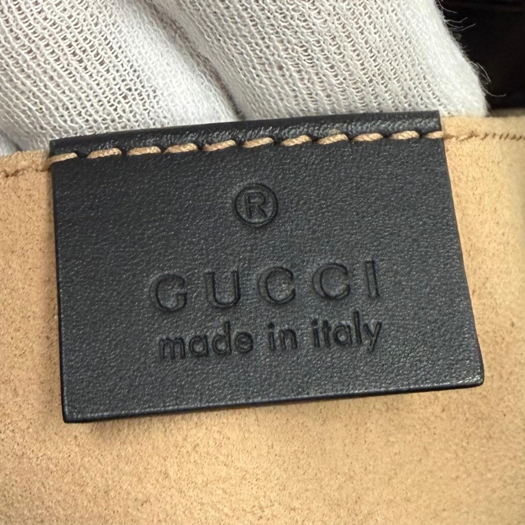 Excellent GUCCI Shoulder Bag black Suede leather Women 550621