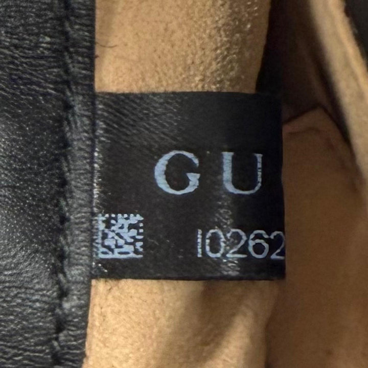 Excellent GUCCI Shoulder Bag black Suede leather Women 550621