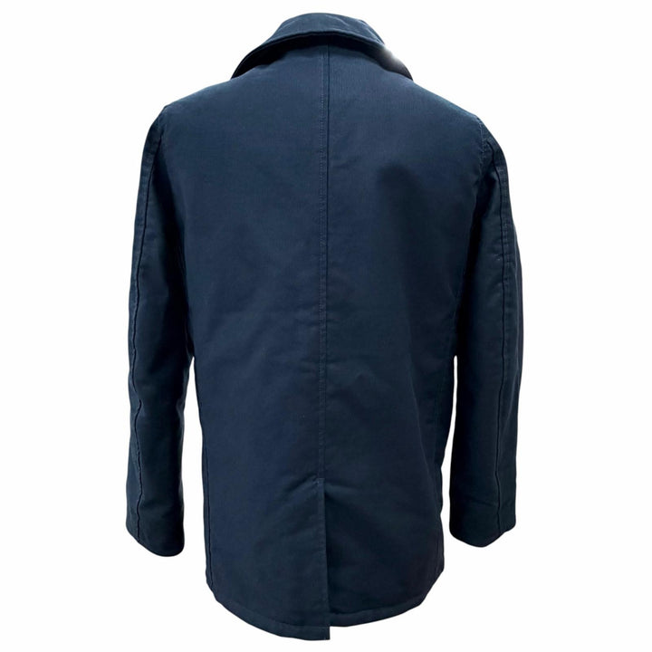 Great IRON HEART pea coat Anchor Button Whipcord Pea Coat Navy cotton mens XS