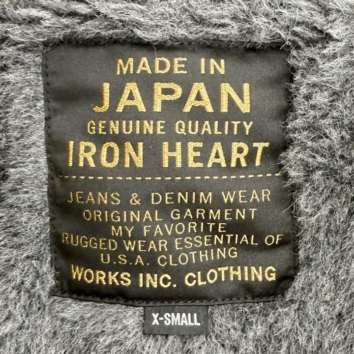 Great IRON HEART pea coat Anchor Button Whipcord Pea Coat Navy cotton mens XS
