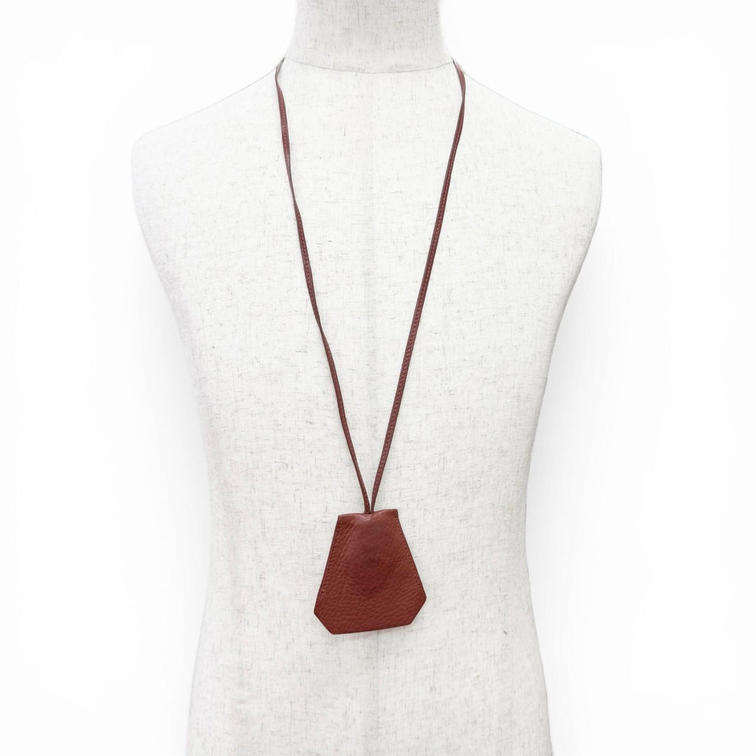 Very Good HERMES Necklace Margiela-era Clochette leather mens