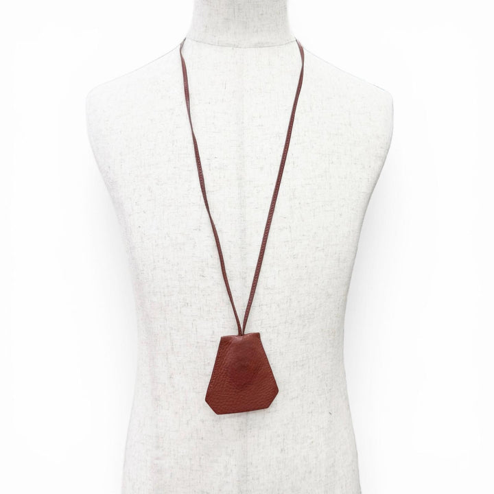 Very Good HERMES Necklace Margiela-era Clochette leather mens