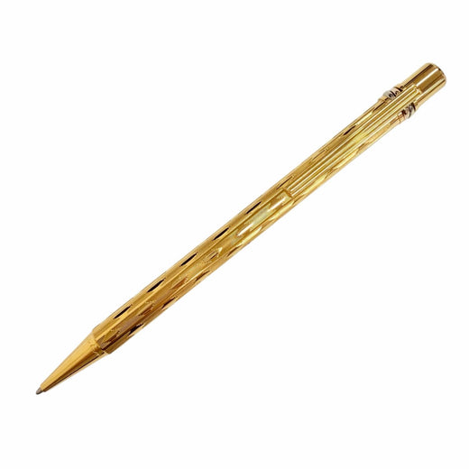Excellent Cartier Ballpoint pen Trinity Diamond Stripe Pattern Twisted gold mens