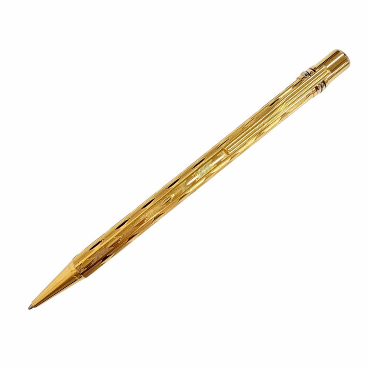 Excellent Cartier Ballpoint pen Trinity Diamond Stripe Pattern Twisted gold mens