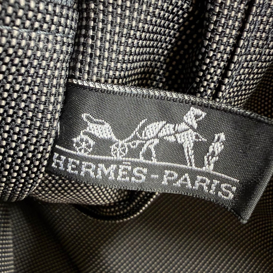 Great HERMES Handbag Her Line MM Serie Metal Canvas Tote Bag gray Women